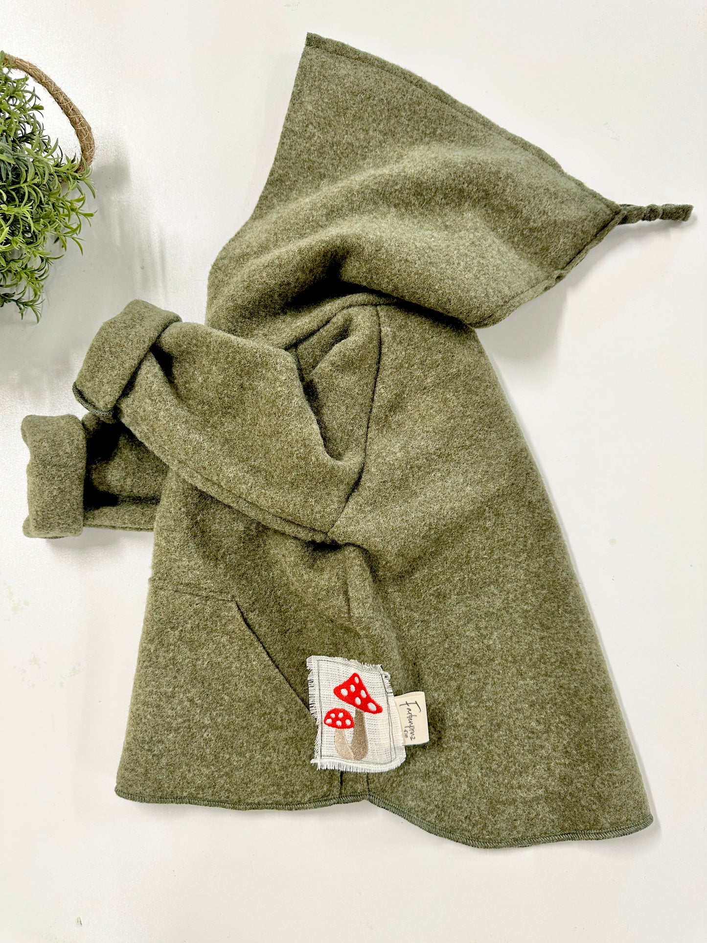 Hoodie-Jacke, Merinowolle, Pilz