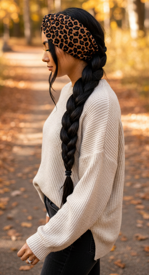 Stirnband Leo braun/schwarz KU 52-56