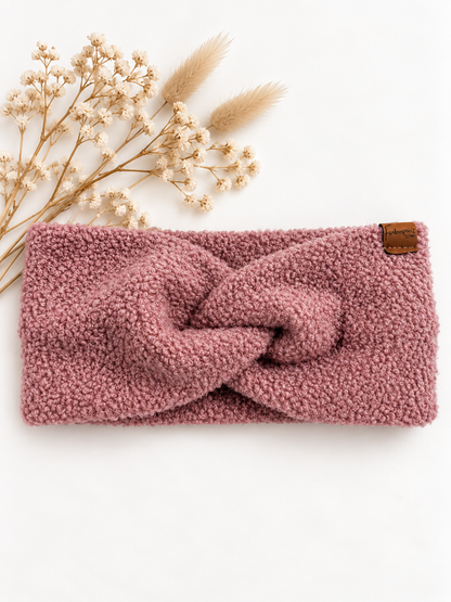 Breites Damen-Stirnband aus Bouclé, warm und rutschfest, in Größe 54-56cm, von Farbenprinz, zeigt das stilvolle Design und Textur