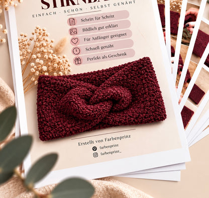 Bouclé Stoffstreifen von Farbenprinz für Stirnbänder, 25 cm x 1,50 m, reine Stoffstreifen