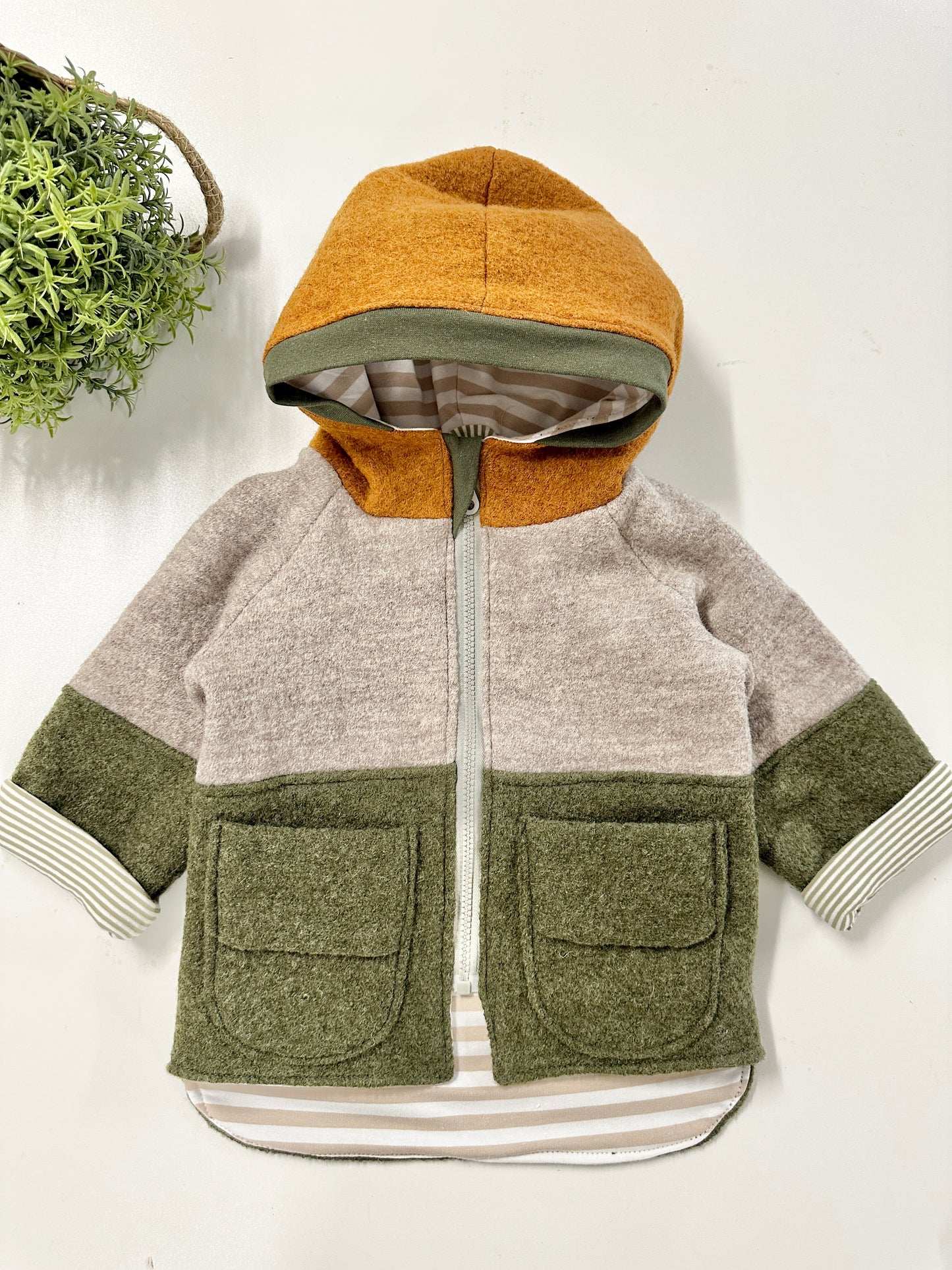 Walkjacke, 100% Schurwolle, Walkloden