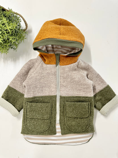 Walkjacke, 100% Schurwolle, Walkloden