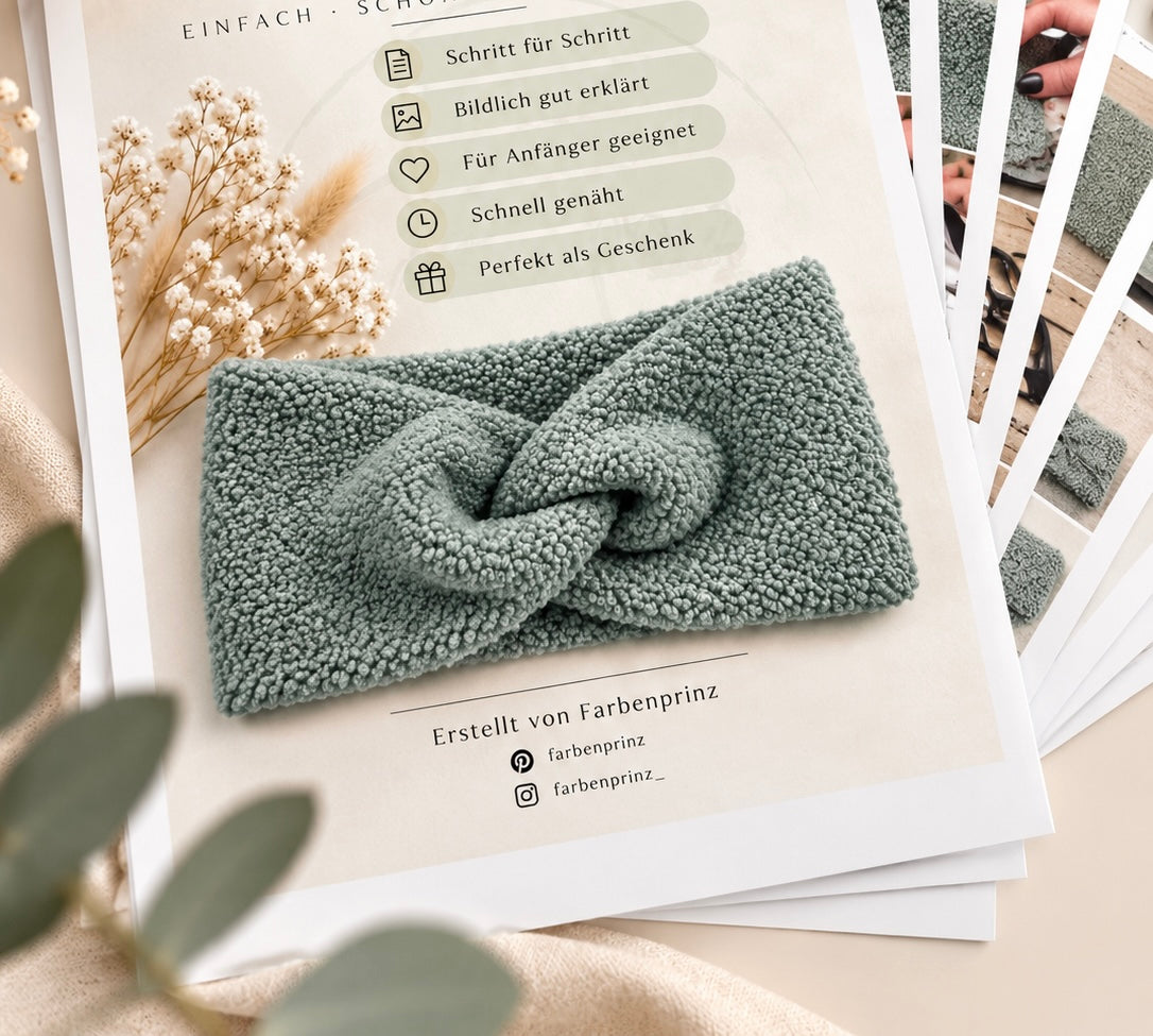 Bouclé-Stoffstreifen für Stirnbänder von Farbenprinz, 25 cm x 1,50 m, reine Stoffstreifen