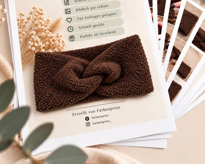 Farbenprinz Bouclé-Stoffstreifen für Stirnbänder, 25 cm x 1,50 m, reine Stoffstreifen