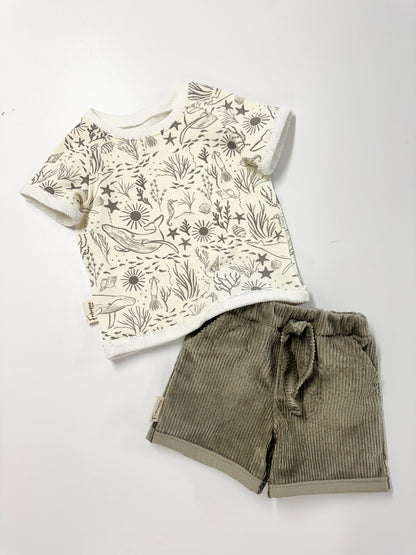 Set T-Shirt und kurze Hose, Größe 104-110