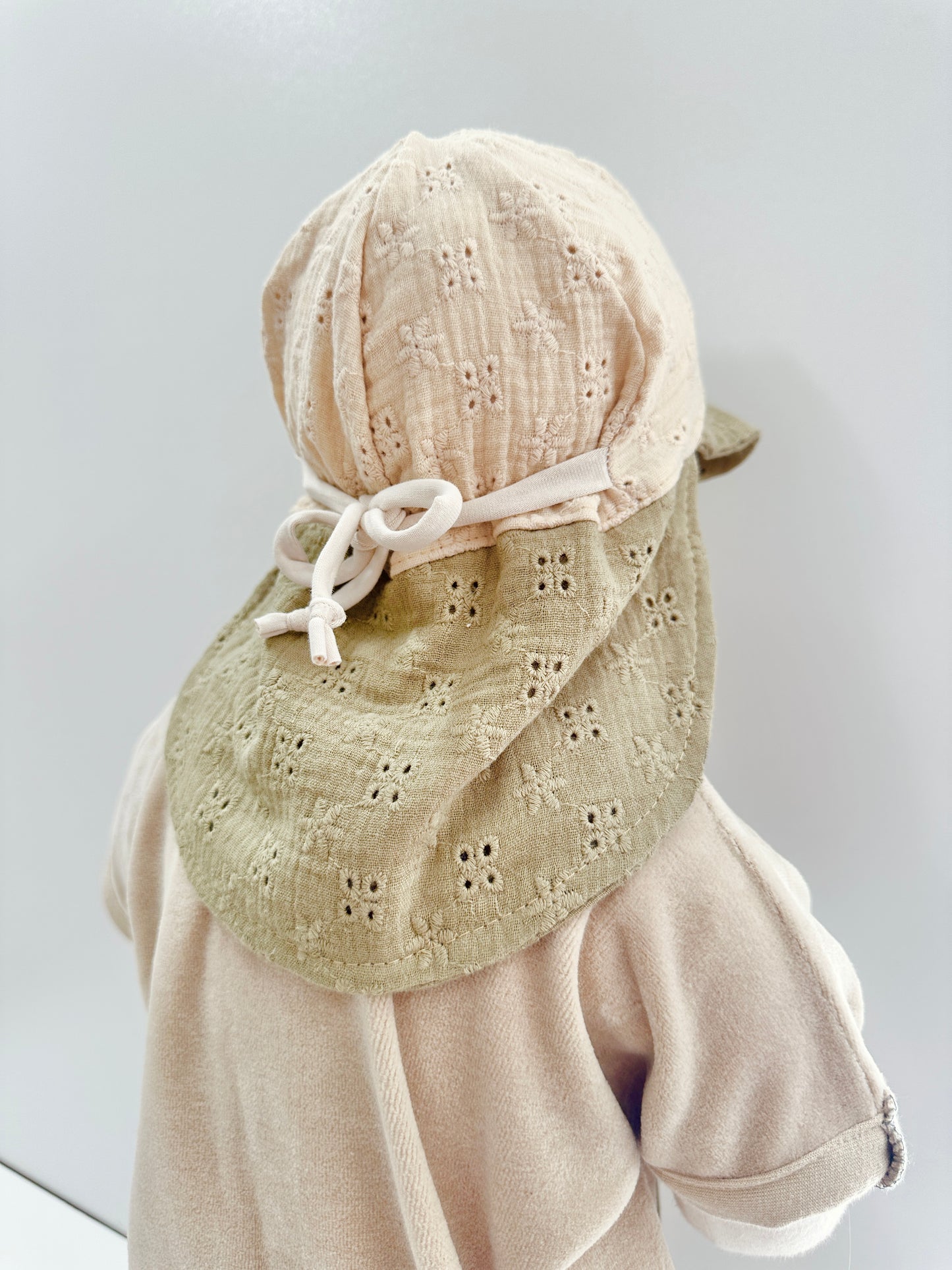 Sommermütze mit Schirmchen, 100% Baumwolle, Musselin, Kopfumfang 35-38