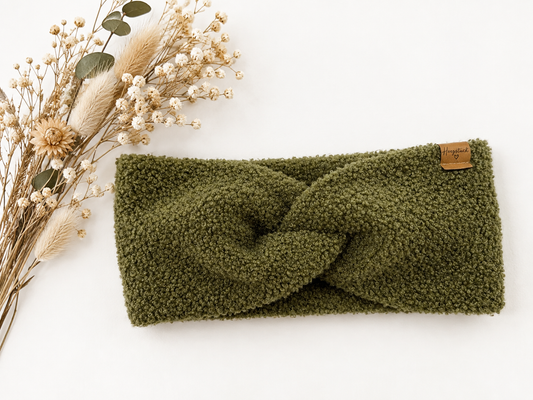 Breites, warmes Bouclé-Stirnband für Damen, rutschfest, 54-56cm Kopfumfang, von Farbenprinz