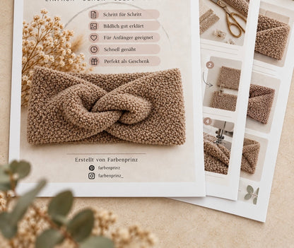 Bouclé-Stoffstreifen für Stirnbänder von Farbenprinz, 25 cm x 1,50 m, reine Stoffstreifen