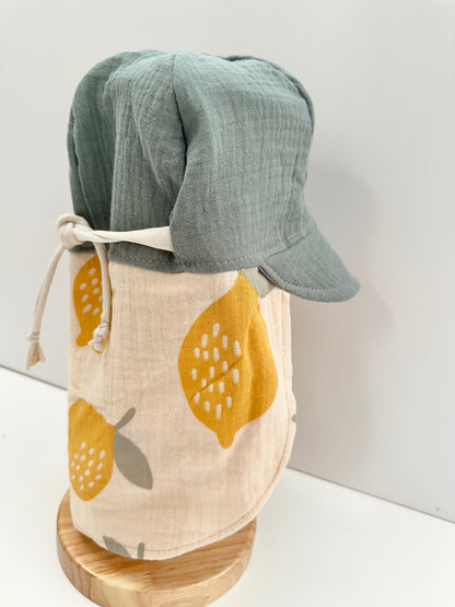 Sommermütze, Schirmchen, 100% Baumwolle, Musselin, Kopfumfang 49-52