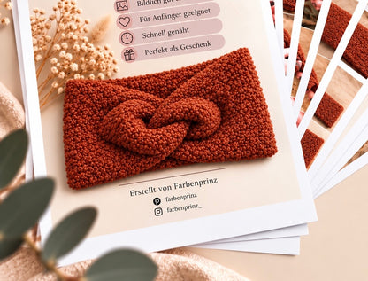 Farbenprinz Bouclé-Stoffstreifen für Stirnbänder, 25 cm x 1,50 m, reine Stoffstreifen