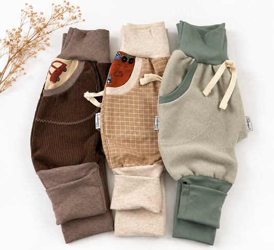 Weiche Mitwachshose aus Baumwolle mit langem Bündchen in Größe 92-98, von Farbenprinz, perfekt für Babys und Kleinkinder