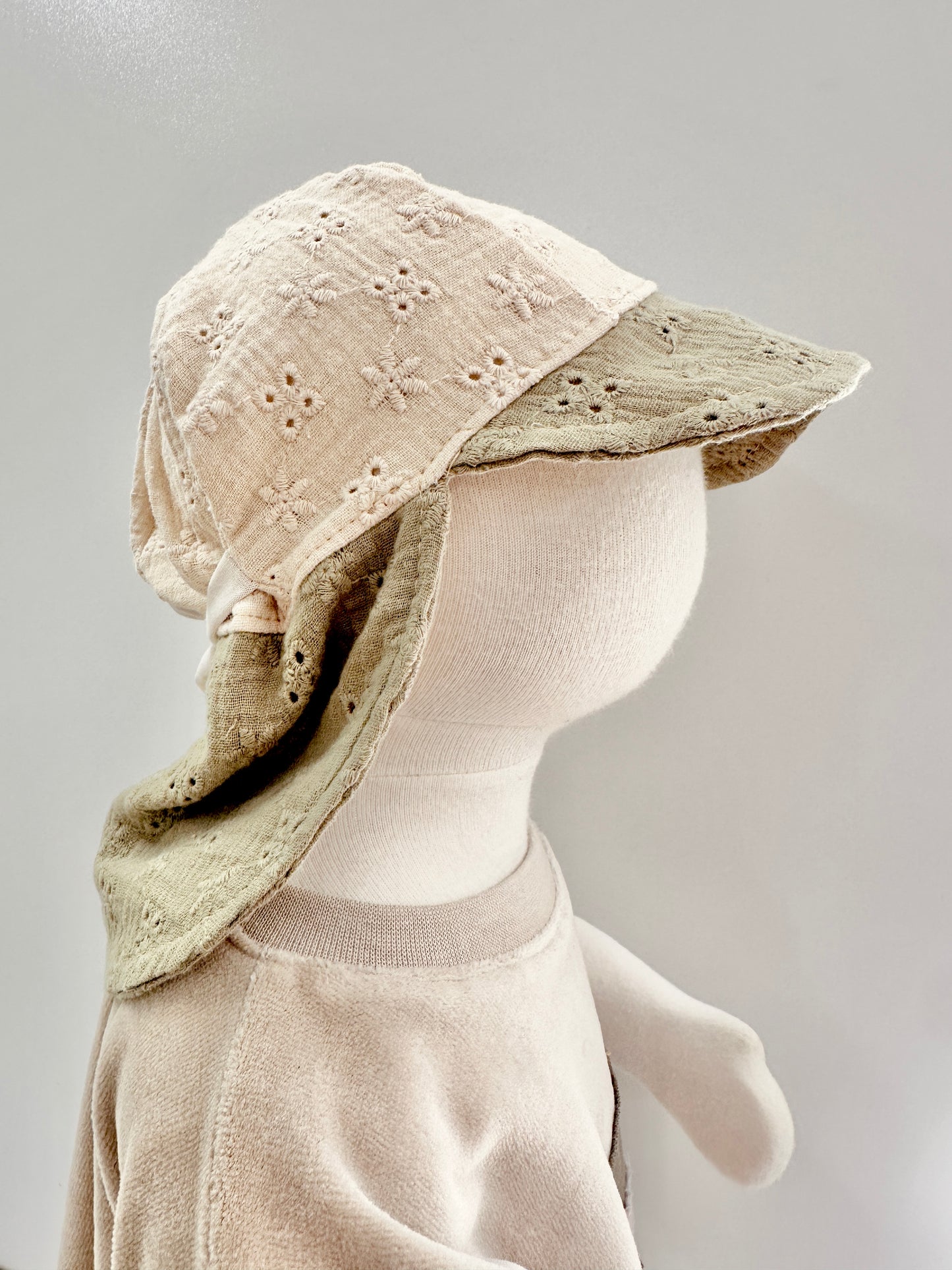 Sommermütze mit Schirmchen, 100% Baumwolle, Musselin, Kopfumfang 35-38