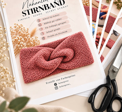 Bouclé-Stoffstreifen für Stirnbänder von Farbenprinz, 25 cm x 1,50 m, ohne Nähanleitung