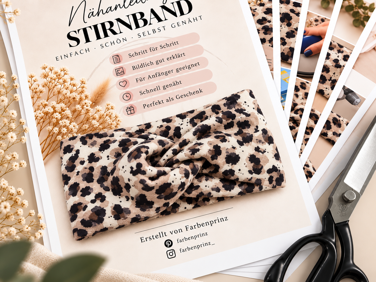 Stoffstreifen für 2 Stirnbänder | 25 cm x 1,50 m | REINE STOFFSTREIFEN ohne Nähanleitung