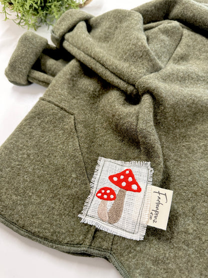 Hoodie-Jacke, Merinowolle, Pilz