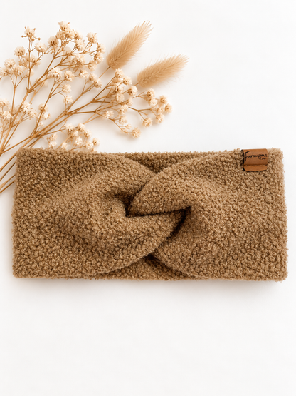 Damen-Stirnband aus Bouclé, breit geschnitten, warm und rutschfest, Größe 54-56 cm, von Farbenprinz