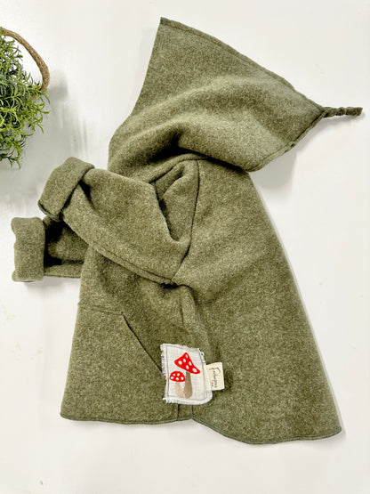 Hoodie-Jacke, Merinowolle, Pilz