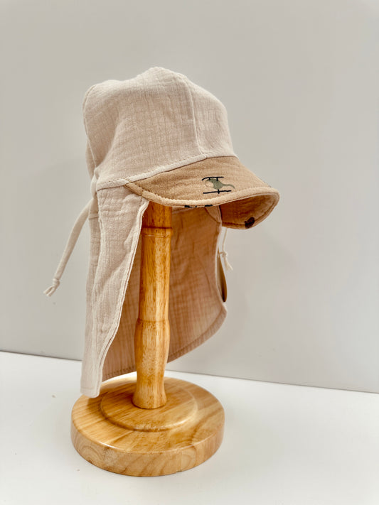 Sommermützen, Schirmchen, 100% Baumwolle, Musselin, Kopfumfang 42-50