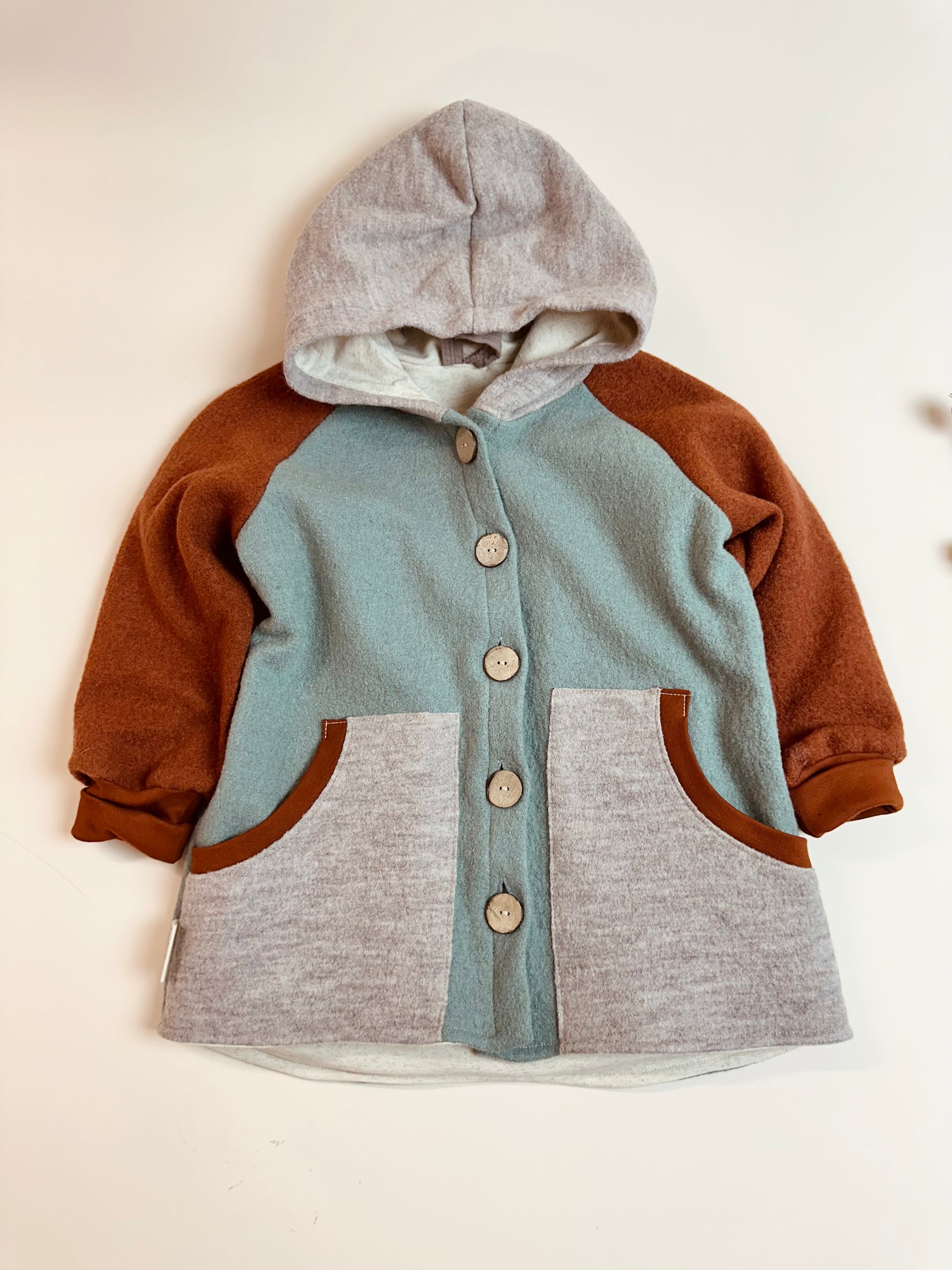 Walkjacke, 100% Schurwolle, Größe 104-110 - Main Image