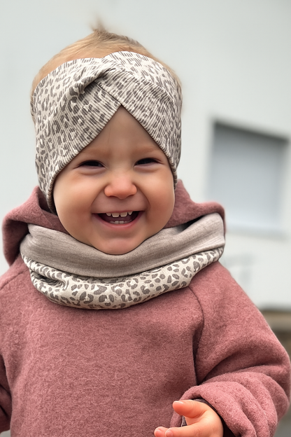 Loop & Stirnband Set, Leo, Merinowolle